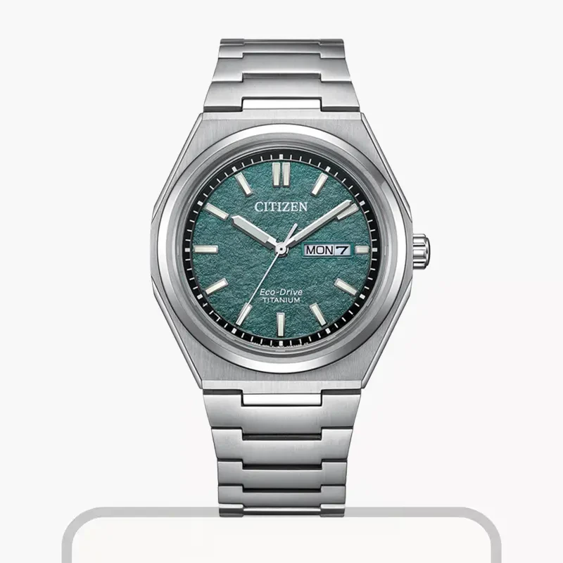 Citizen Zenshin Eco-Drive Super Titanium™ Green Dial Men’s Watch- AW0130-85X