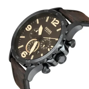 Alternative view of Fossil Nate Brown Leather Chronograph Brown Dial Men's Watch JR1487