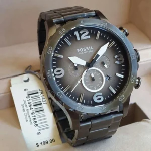 Alternative view of Fossil Nate Chronograph Quartz Smoke Dial Men's Watch- JR1437