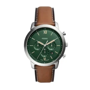 Fossil Neutra Chronograph Dark Green Dial Leather Men's Watch- FS5963