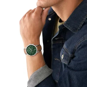 Alternative view of Fossil Neutra Chronograph Dark Green Dial Leather Men's Watch- FS5963