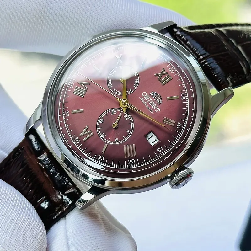 Orient Bambino Version 8 Burgundy Dial Men's Watch- RA-AK0705R - Image 2