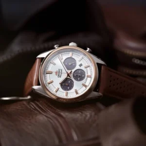 Alternative view of Orient Contemporary Solar Panda Leather Men's Watch- RA-TX0306S