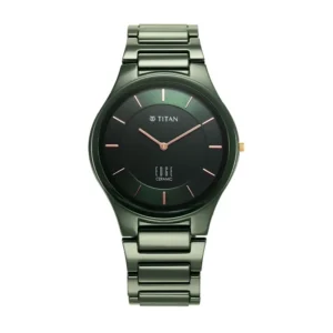 Titan Slimmest Ceramic Green Dial Men’s Watch- 1696QC06