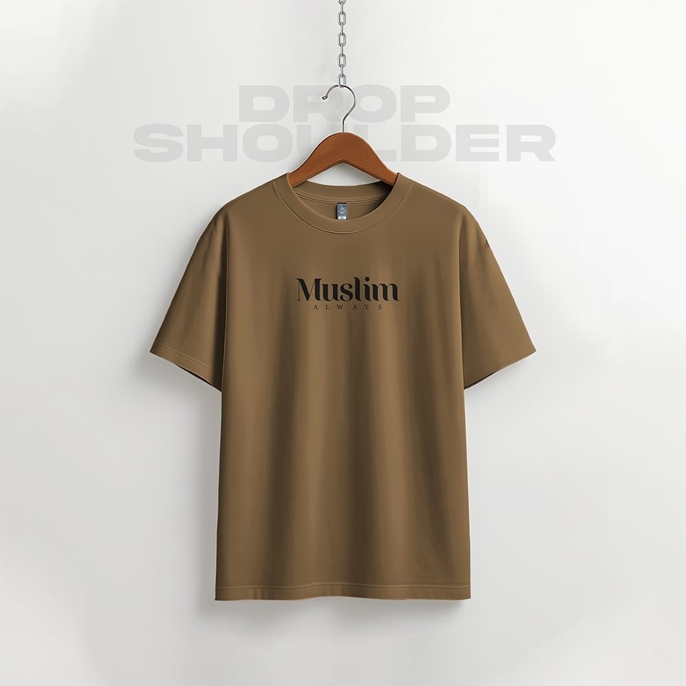 Waffle Drop Shoulder T-shirt - Muslim