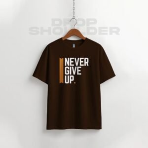 Waffle Drop Shoulder T-shirt - Never Give Up
